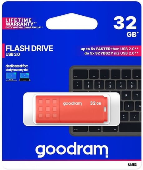 Pendrive 32GB USB 3.0 GOODRAM UME3 Orange UME3-0320O0R11 GoodRam