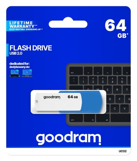 Pendrive 64GB USB 2.0 GOODRAM UCO2-0640MXR11 White-Blue (20620417 ) GoodRam