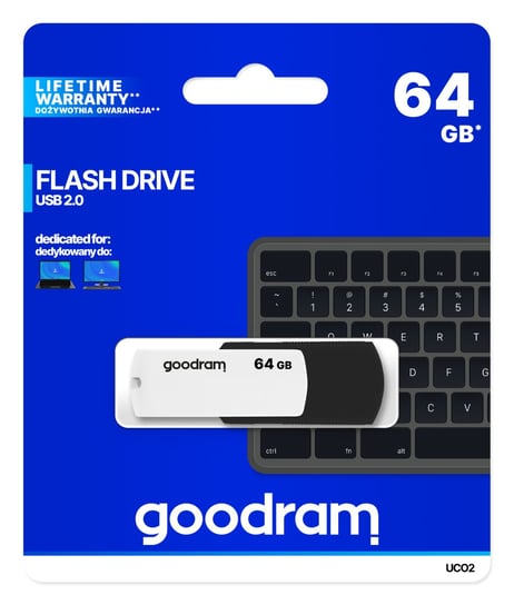 Pendrive 64GB USB 2.0 GOODRAM UCO2 Black&White UCO2-0640KWR11 GoodRam
