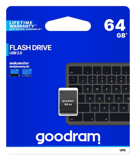 Pendrive 64GB USB 2.0 GOODRAM UPI2 Black UPI2-0640K0R11 GoodRam
