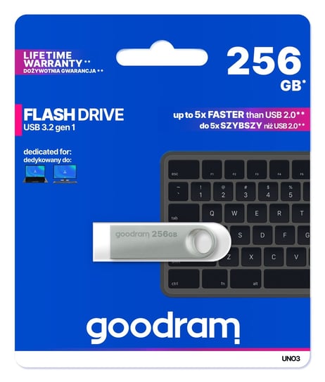 Pendrive GOODRAM 256 GB UNO3 Silver USB 3.2 GoodRam