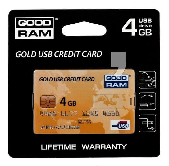 Pendrive GOODRAM 4 GB USB 2.0 Gold Credit Card GoodRam