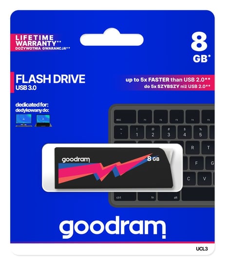 Pendrive GOODRAM UCL3 Cl!ck UCL3-0080K0R11, 8 GB, USB 3.0 GoodRam
