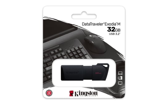 Pendrive, KINGSTON, DataTraveler Exodia M 32GB, USB3.2 Gen1(Black + Black) Kingston