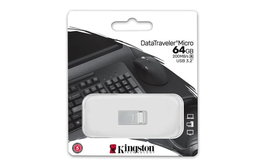 Pendrive, KINGSTON, DataTraveler Micro 64GB, USB 3.2 Gen 1(DTMC3G2/64GB) Kingston