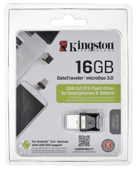 Pendrive KINGSTON DataTraveler microDuo, 16 GB, microUSB, USB 3.0, brązowo-czarny Kingston