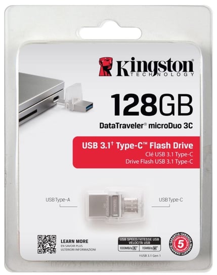 Pendrive KINGSTON DataTraveler microDuo 3C DTDUO3C/128GB, 128 GB, USB 3.0/USB-C Kingston