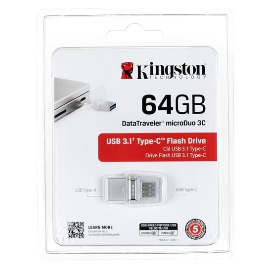 Pendrive KINGSTON DT microDuo 3C, 64 GB, USB 3.1 Kingston