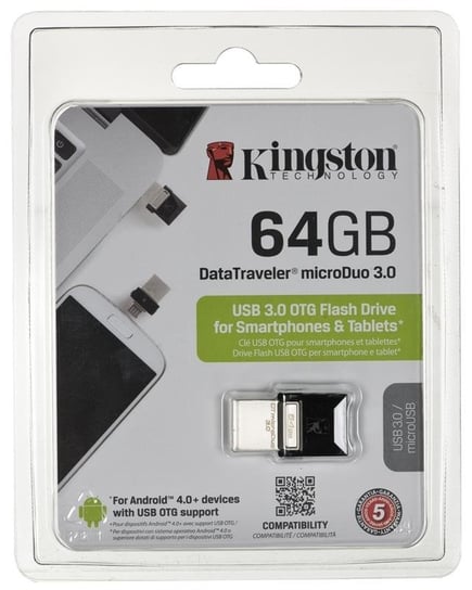 Pendrive KINGSTONE DataTraveler microDuo, 64 GB, microUSB/USB 3.0 Kingston