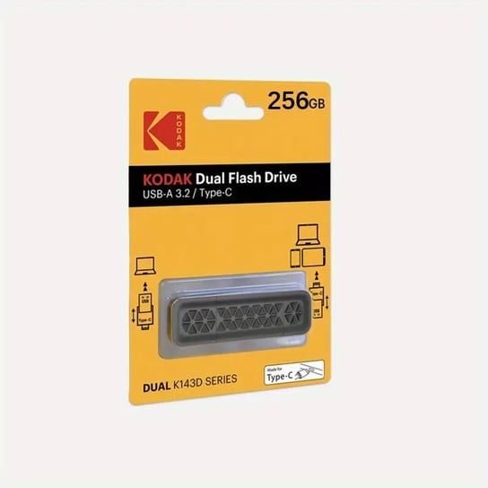 Pendrive KODAK 256GB K143D Podwójny Interface USB 3.2/USB-C Czarny Kodak