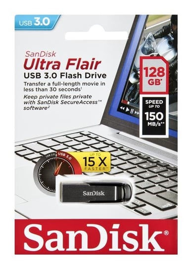 Pendrive SANDISK Cruzer Ultra Flair, 128 GB, USB 3.0 SanDisk