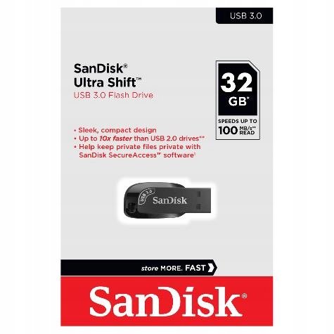 Pendrive SanDisk Ultra Shift 32 GB USB 3.0 czarny Inna marka