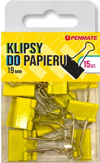 PENMATE, Klipsy Do Papieru Penmate Żółte 19 Mm Tt8322 PENMATE