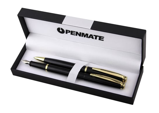 Penmate, Komplet Długopis + Pióro wieczne, Virtuo, Czarny/Złoty Penmate