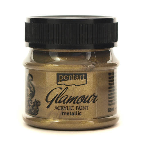 Pentart, farba akrylowa metaliczna Glamour, złota antyczna, 50 ml Pentart
