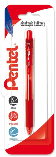 PENTEL, Cienkopis kulkowy 0,5 mm Energel BLN105, 1x blister czerwony Pentel