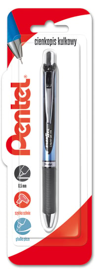 Pentel, Cienkopis kulkowy EnerGel 0,5mm, czarny Pentel