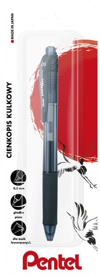 Pentel, Cienkopis kulkowy EnerGel, czarny Pentel
