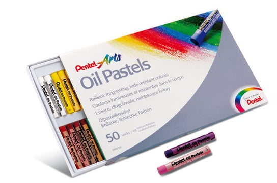 Pentel, Kredki Pastele Olejne 50 Kolorów Pentel