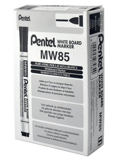 Pentel, Marker suchościeralny, ekonomiczny MW85, czarny, 12 szt. Pentel
