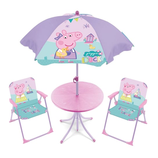 Peppa Pig Świnka Ogrodowy Stolik Krzesła Parasol Arditex