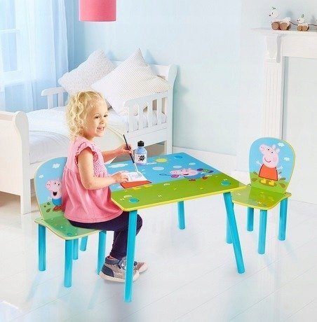Peppa Pig Świnka Stół Stolik 2 Krzesła Dzieci Moose Toys