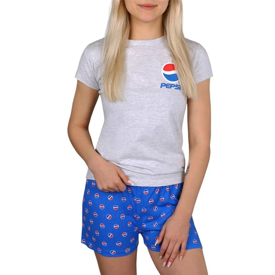 PEPSI Dziewczęca piżama z krótkimi spodniami, szaro-niebieska letnia piżama 10 lat 140 cm Pepsi
