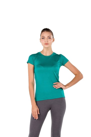 Pera - Koszulka damska  (100% wełny Merino, 135gr) (1) M, Szmaragdowy Woolona