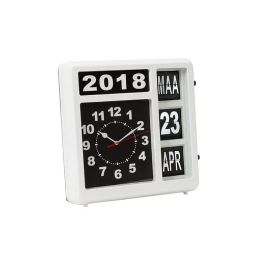 Perel Ścienny zegar z holenderskim kalendarzem klapkowym, 31x31 cm Perel