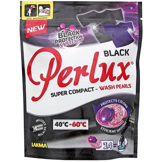 Perełki piorące do tkanin czarnych, PERLUX Black Super Compact, 14 szt. Lakma