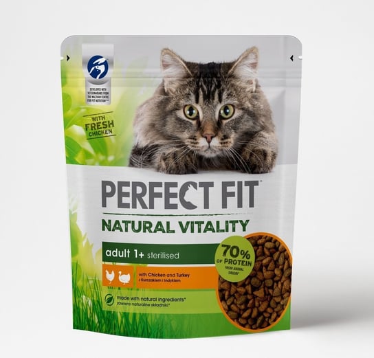 PERFECT FIT Natural Vitality 1+ z Kurczakiem i Indykiem 650 g - sucha karma dla dorosłych kotów Perfect Fit