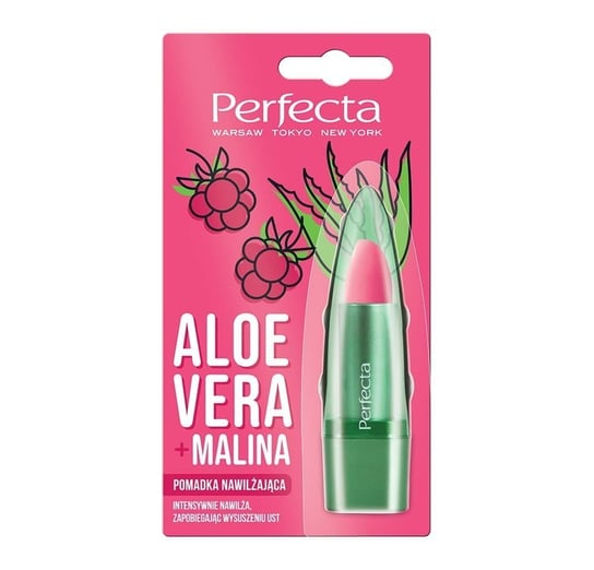 Perfecta, Aloe Vera, Pomadka do ust nawilżająca Malina, 5 g Perfecta