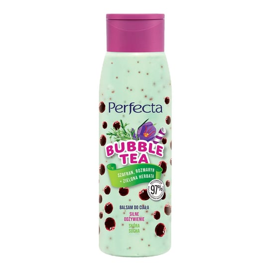 Perfecta Bubble Tea Balsam do ciała Silne odżywienie Szafran, Rozmaryn + Zielona Herbata 400 ml Perfecta