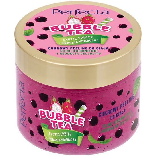 Perfecta, Bubble Tea, cukrowy peeling do ciała Exotic Fruits, 300g Perfecta