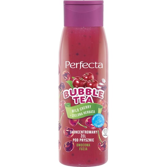Perfecta Bubble Tea, Skoncentrowany żel pod prysznic, Wild Cherry + Zielona Herbata, 400ml Perfecta