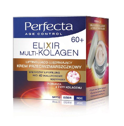 Perfecta, Eliksir Multi-Kolagen 60+, krem na dzień i noc, 50 ml Perfecta