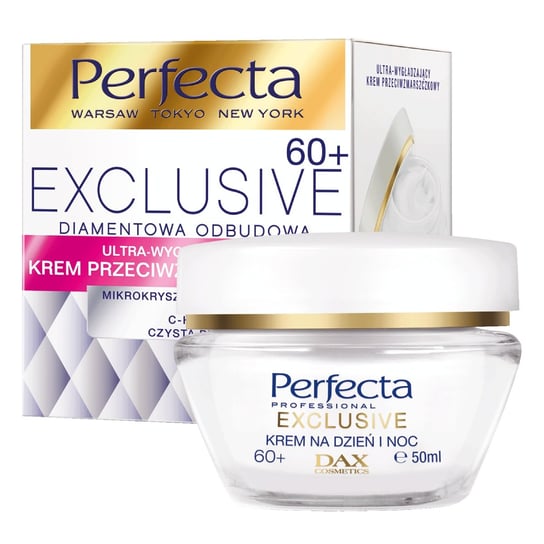 Perfecta, Exclusive Diamentowa Odbudowa, Ultra wygłądzający krem przeciwzmarszczkowy 60+, 50 ml Perfecta