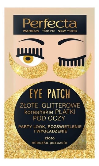 Perfecta Eye Patch, płatki pod oczy złote gliterowane, 2 szt. Perfecta