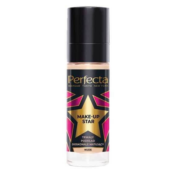 Perfecta, Make-up Star, trwały podkład matujący Nude, 30 ml Perfecta