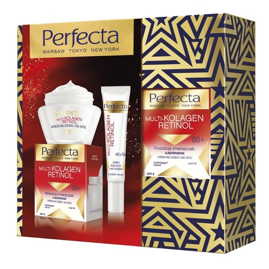Perfecta, Multi-Kolagen Retinol 50+, zestaw prezentowy kosmetyków, 2 szt. Perfecta