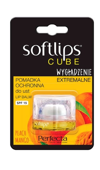 Perfecta, Softlips Cube, pomadka ochronna do ust Mango, SPF 15, 6,5 g Perfecta