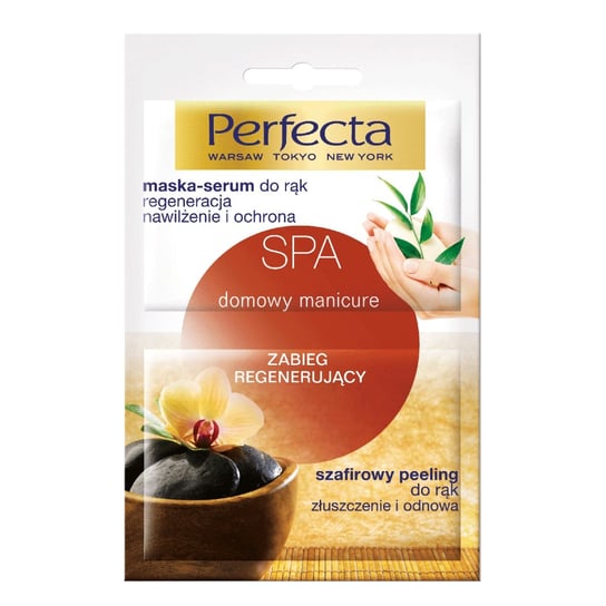 Perfecta SPA, domowy manicure zabieg szafirowy peeling do rąk + maska/serum, 12ml Perfecta