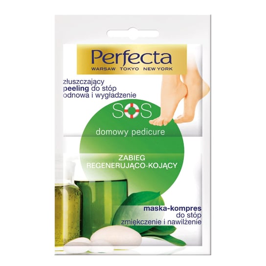 Perfecta SPA Domowy pedicure zabieg regenerujący peeling do stóp + maska/serum Perfecta