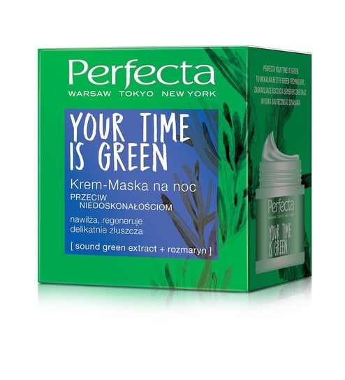 Perfecta, Your Time Is Green, krem-maska przeciw niedoskonałościom na noc, 50 ml Perfecta