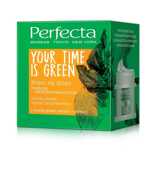 Perfecta, Your Time Is Green, krem przeciw niedoskonałościom na dzień, 50 ml Perfecta