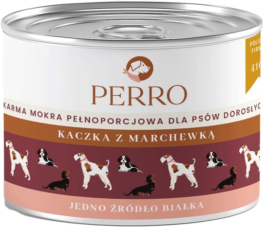 Perro Kaczka z marchewką dla psów dorosłych  - 410g Perro