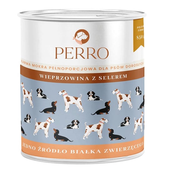 Perro Wieprzowina z selerem dla psów dorosłych - 850g Perro