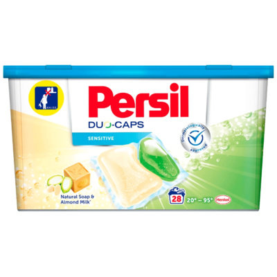 PERSIL Kapsułki do prania tkanin białych Duo-Caps Sensitive Natural Soap and Almond Milk, 28 szt Henkel