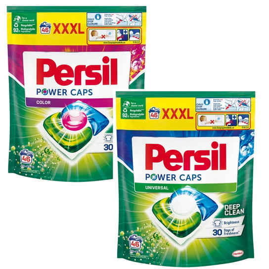 Persil Power Caps Kolor + Regular Kapsułki do prania 2 x 46szt Persil