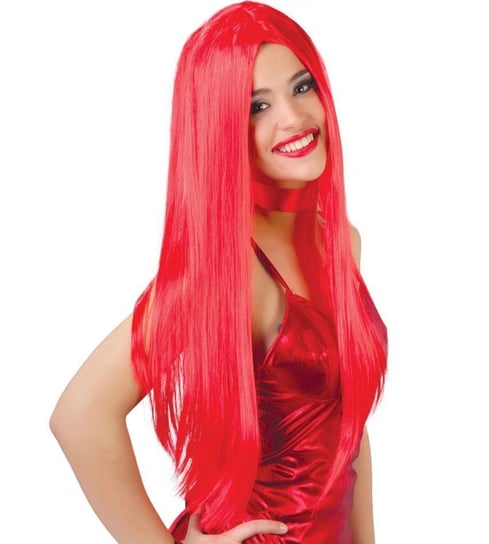 Peruka czerwona syntetyczna długie włosy damska Guirca